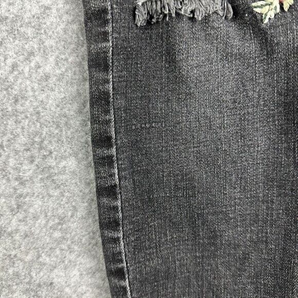 Abercrombie & Fitch Simone High Rise Ankle Jeans Womens 27 Floral Embroidered* - Picture 4 of 16